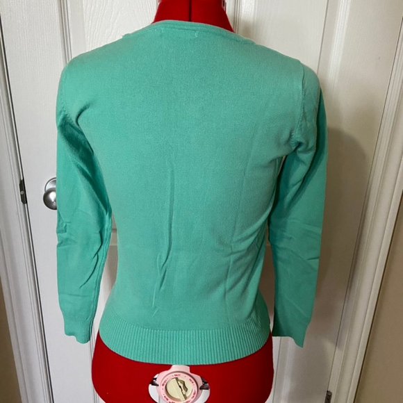Vintage Repro LOT Qty3 Mak long sleeve sweaters: teal, dusty rose, ochre size L - Picture 4 of 10